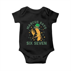 67 St Patricks Day Baby Onesie Funny Marcus The Worm Say Six Seven Meme TS14 Black Print Your Wear