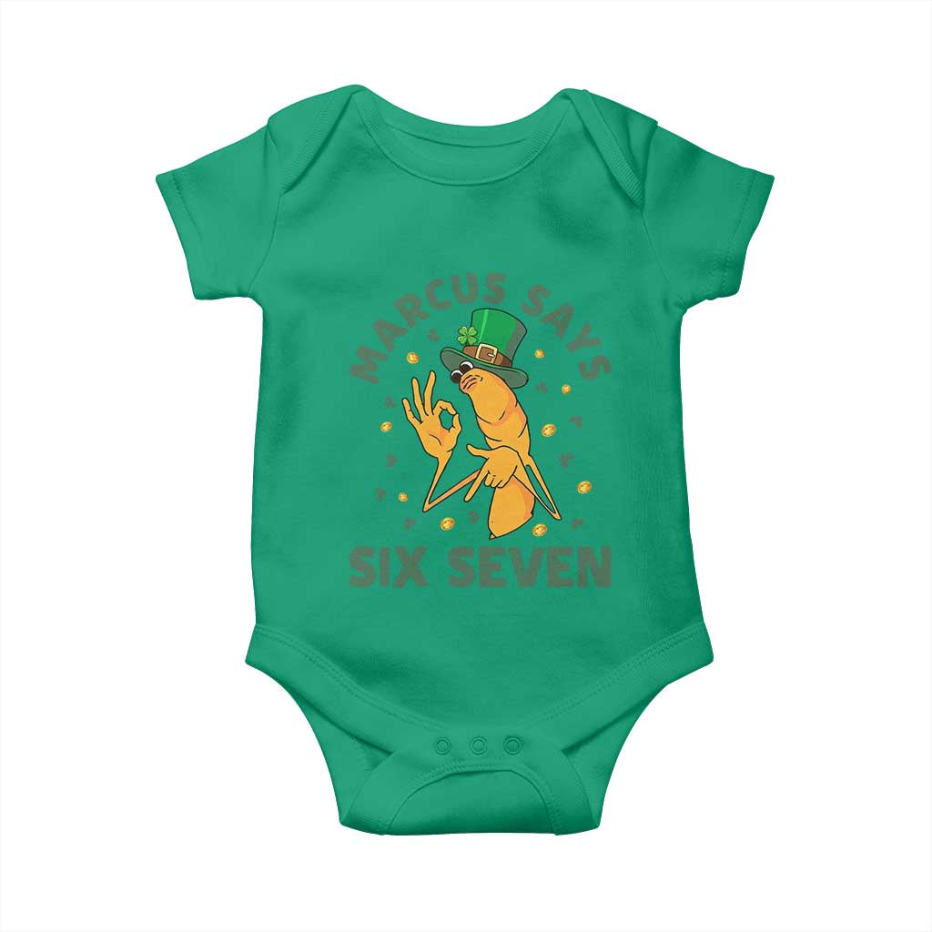 67 St Patricks Day Baby Onesie Funny Marcus The Worm Say Six Seven Meme TS14 Irish Green Print Your Wear