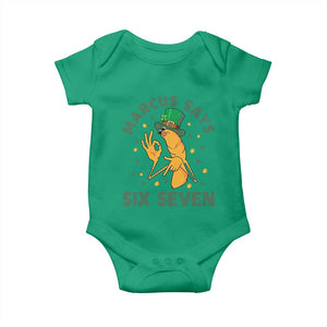67 St Patricks Day Baby Onesie Funny Marcus The Worm Say Six Seven Meme TS14 Irish Green Print Your Wear
