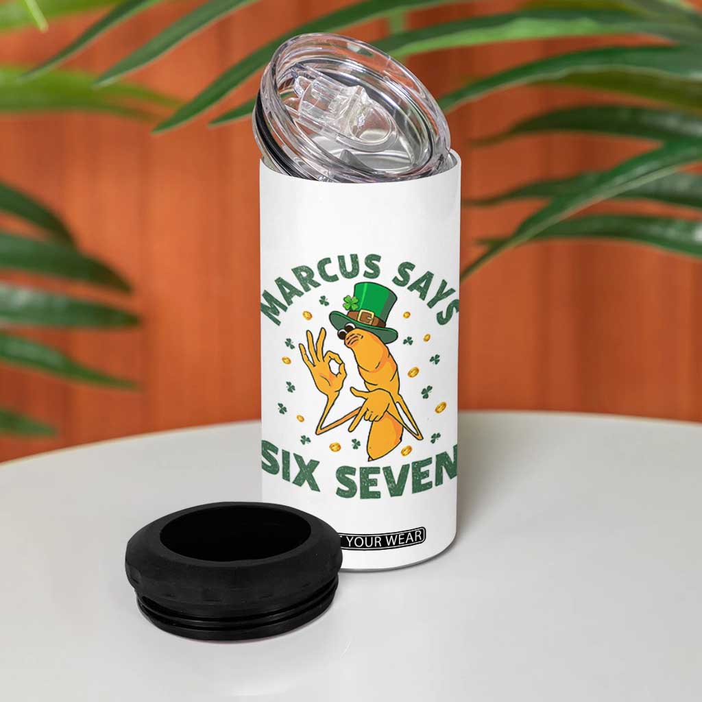 67 St Patricks Day 4 in 1 Can Cooler Tumbler Funny Marcus The Worm Say Six Seven Meme TS14 Print Your Wear