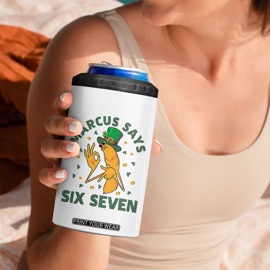 67 St Patricks Day 4 in 1 Can Cooler Tumbler Funny Marcus The Worm Say Six Seven Meme TS14 Print Your Wear
