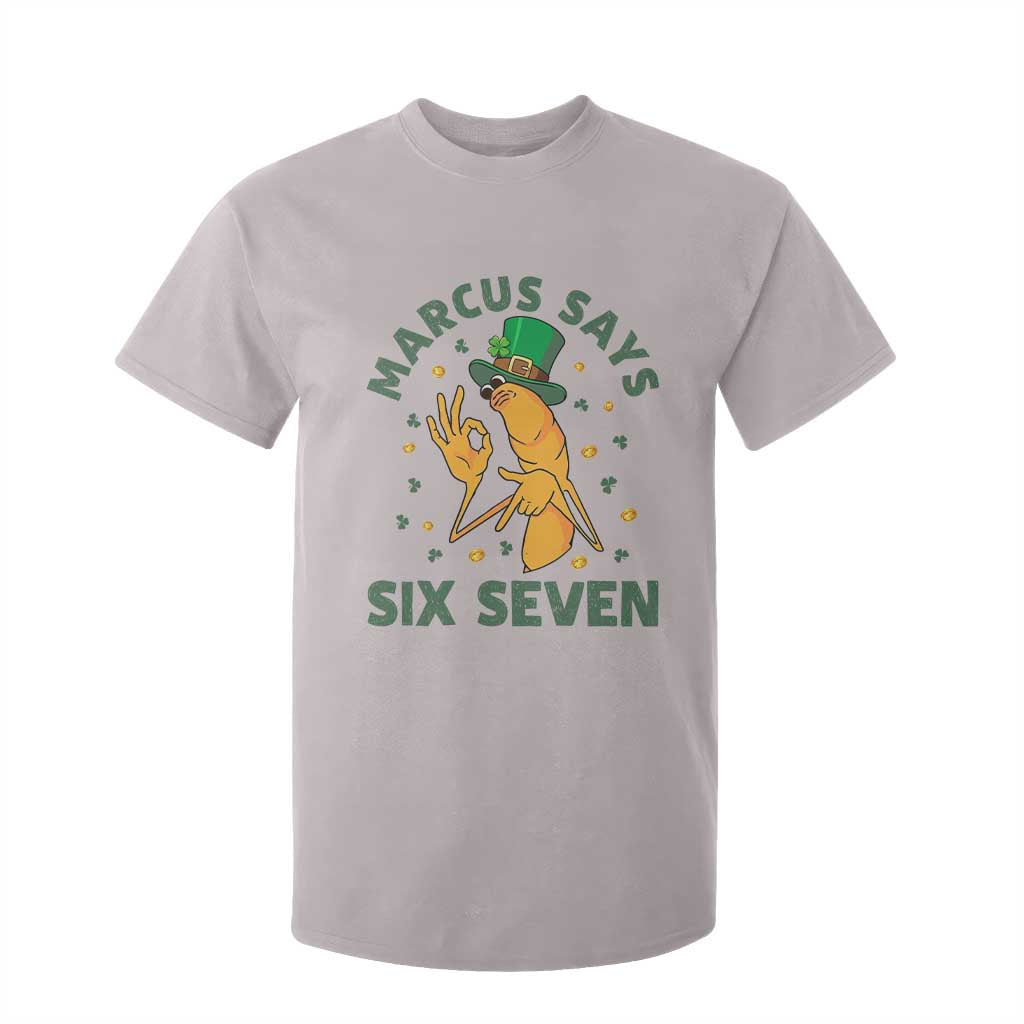 67 St Patricks Day T Shirt For Kid Funny Marcus The Worm Say Six Seven Meme TS14 Ice Gray Print Your Wear