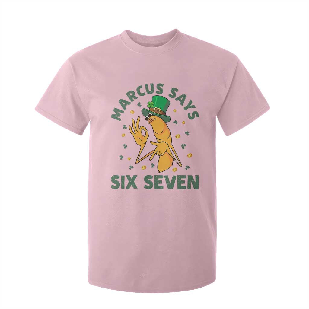 67 St Patricks Day T Shirt For Kid Funny Marcus The Worm Say Six Seven Meme TS14 Light Pink Print Your Wear