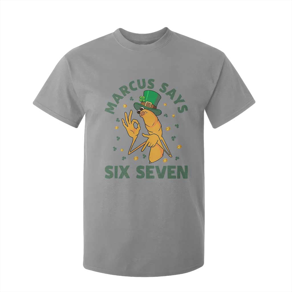 67 St Patricks Day T Shirt For Kid Funny Marcus The Worm Say Six Seven Meme TS14 Sport Gray Print Your Wear