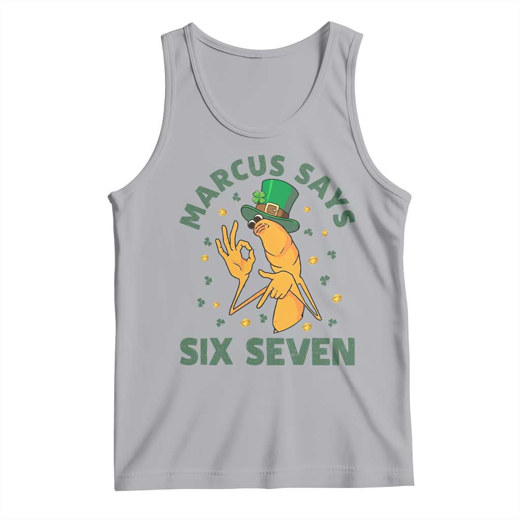 67 St Patricks Day Tank Top Funny Marcus The Worm Say Six Seven Meme TS14 Athletic Heather Print Your Wear