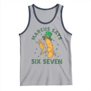 67 St Patricks Day Tank Top Funny Marcus The Worm Say Six Seven Meme TS14 Athletic Heather Navy Print Your Wear