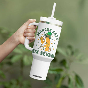 67 St Patricks Day Tumbler With Handle Funny Marcus The Worm Say Six Seven Meme TS14 Print Your Wear