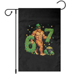 67 St Patricks Day Garden Flag Funny Bigfoot Six Seven Shamrock Party Meme TS14 Black Print Your Wear
