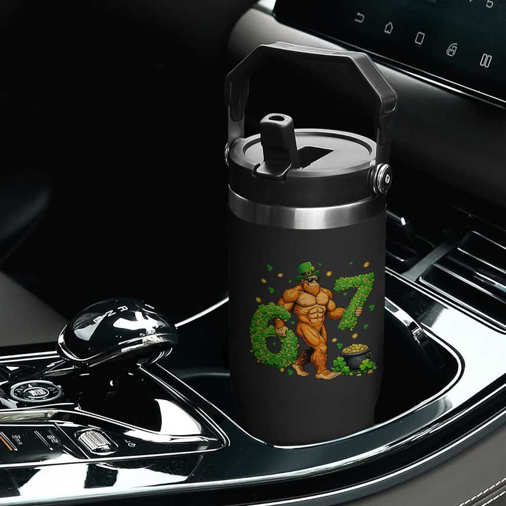 67 St Patricks Day Flip Straw Tumbler Funny Bigfoot Six Seven Shamrock Party Meme TS14 Print Your Wear