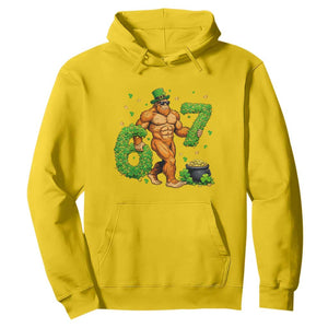 67 St Patricks Day Hoodie Funny Bigfoot Six Seven Shamrock Party Meme TS14 Daisy Print Your Wear