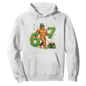 67 St Patricks Day Hoodie Funny Bigfoot Six Seven Shamrock Party Meme TS14 White Print Your Wear