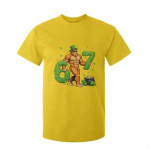 67 St Patricks Day T Shirt For Kid Funny Bigfoot Six Seven Shamrock Party Meme TS14 Daisy Print Your Wear