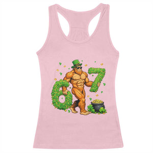 67 St Patricks Day Racerback Tank Top Funny Bigfoot Six Seven Shamrock Party Meme TS14 Light Pink Print Your Wear