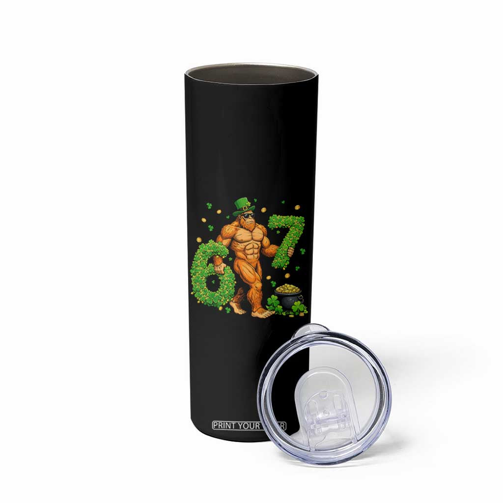 67 St Patricks Day Skinny Tumbler Funny Bigfoot Six Seven Shamrock Party Meme TS14 Print Your Wear