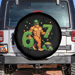 67 St Patricks Day Spare Tire Cover Funny Bigfoot Six Seven Shamrock Party Meme TS14 No hole Black Print Your Wear