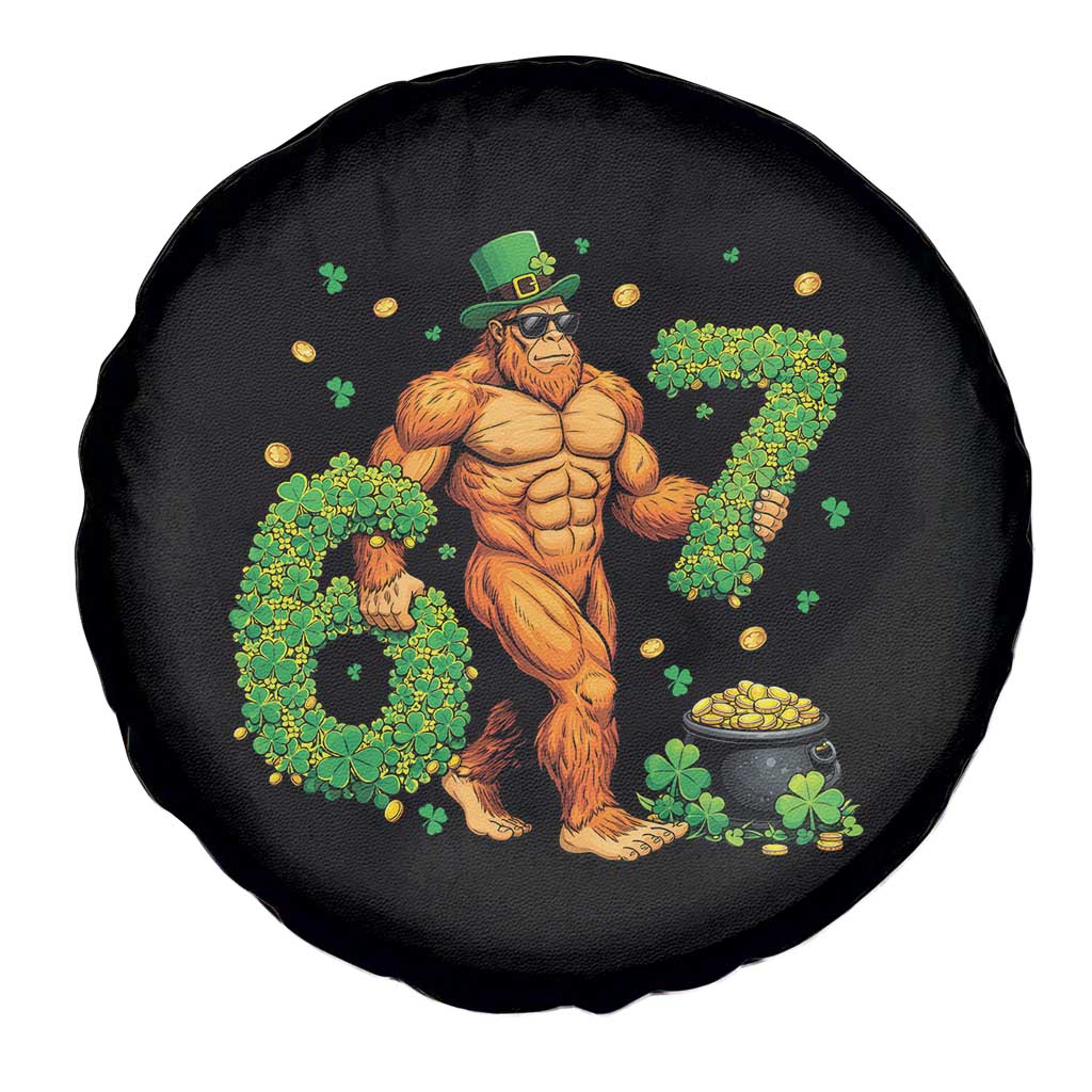 67 St Patricks Day Spare Tire Cover Funny Bigfoot Six Seven Shamrock Party Meme TS14 Print Your Wear