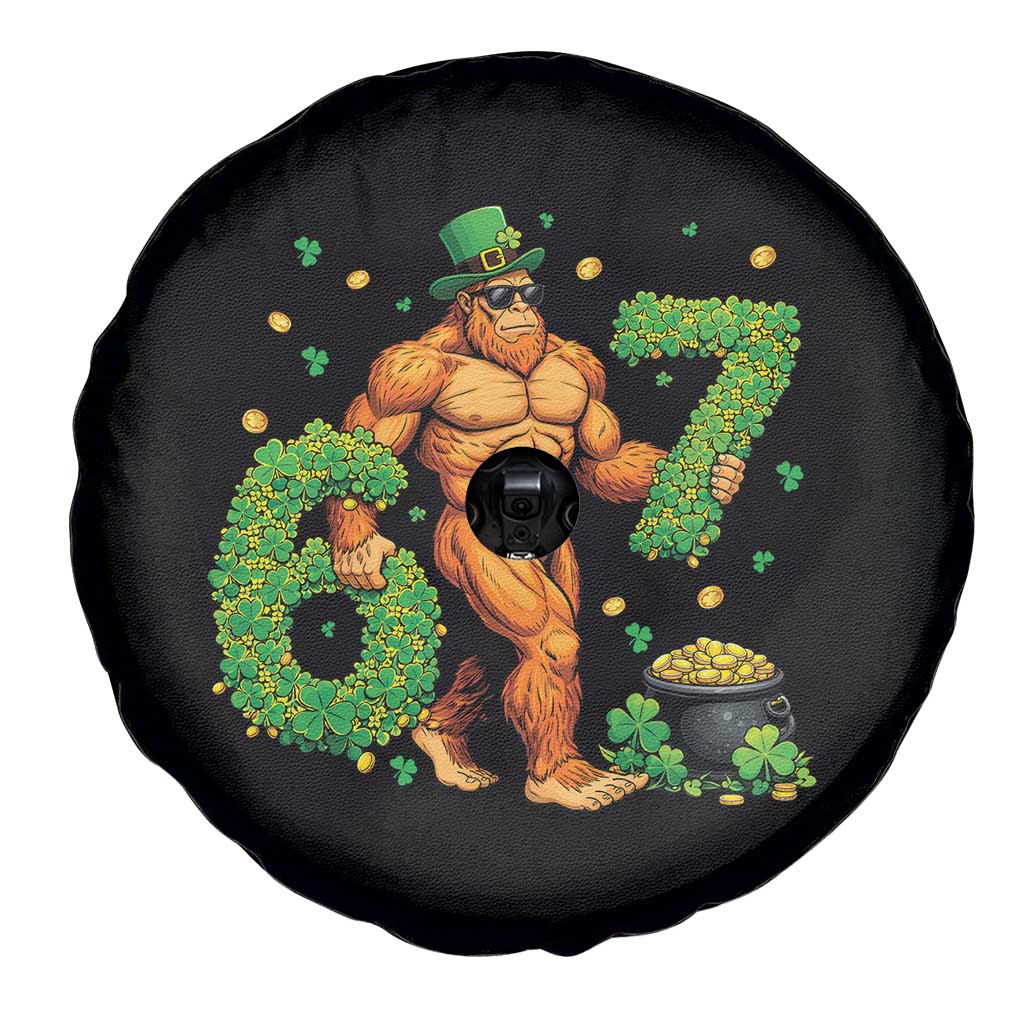 67 St Patricks Day Spare Tire Cover Funny Bigfoot Six Seven Shamrock Party Meme TS14 Print Your Wear