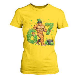 67 St Patricks Day T Shirt For Women Funny Bigfoot Six Seven Shamrock Party Meme TS14 Daisy Print Your Wear
