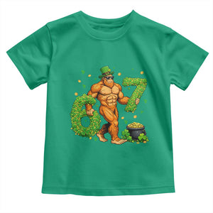 67 St Patricks Day Toddler T Shirt Funny Bigfoot Six Seven Shamrock Party Meme TS14 Irish Green Print Your Wear