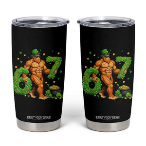 67 St Patricks Day Tumbler Cup Funny Bigfoot Six Seven Shamrock Party Meme TS14 Black Print Your Wear
