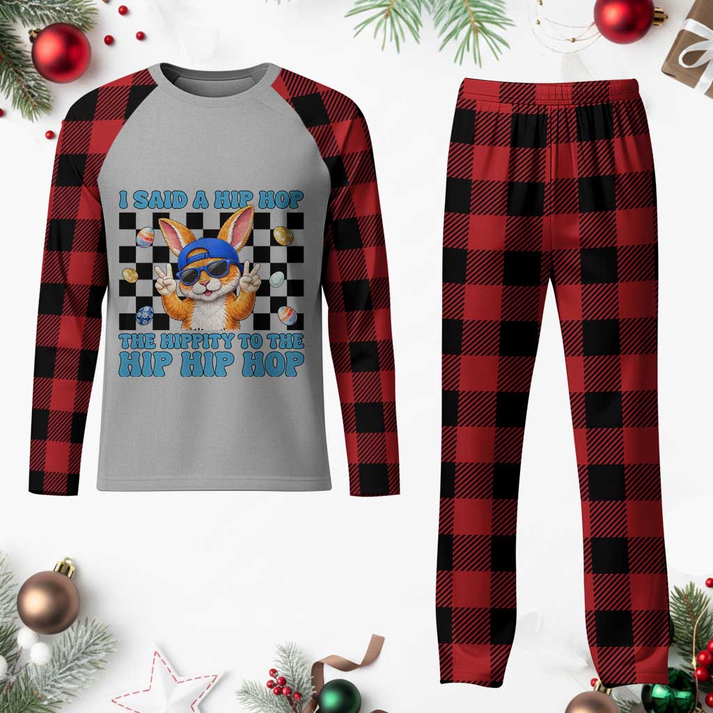 Funny Easter Bunny Plaid Pajama Set I Said A Hip Hop The Hippity To The Hip Hip Hop TS14 Buffalo Plaid Print Your Wear
