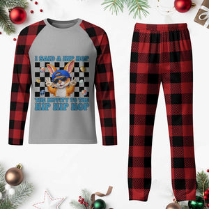 Funny Easter Bunny Plaid Pajama Set I Said A Hip Hop The Hippity To The Hip Hip Hop TS14 Buffalo Plaid Print Your Wear