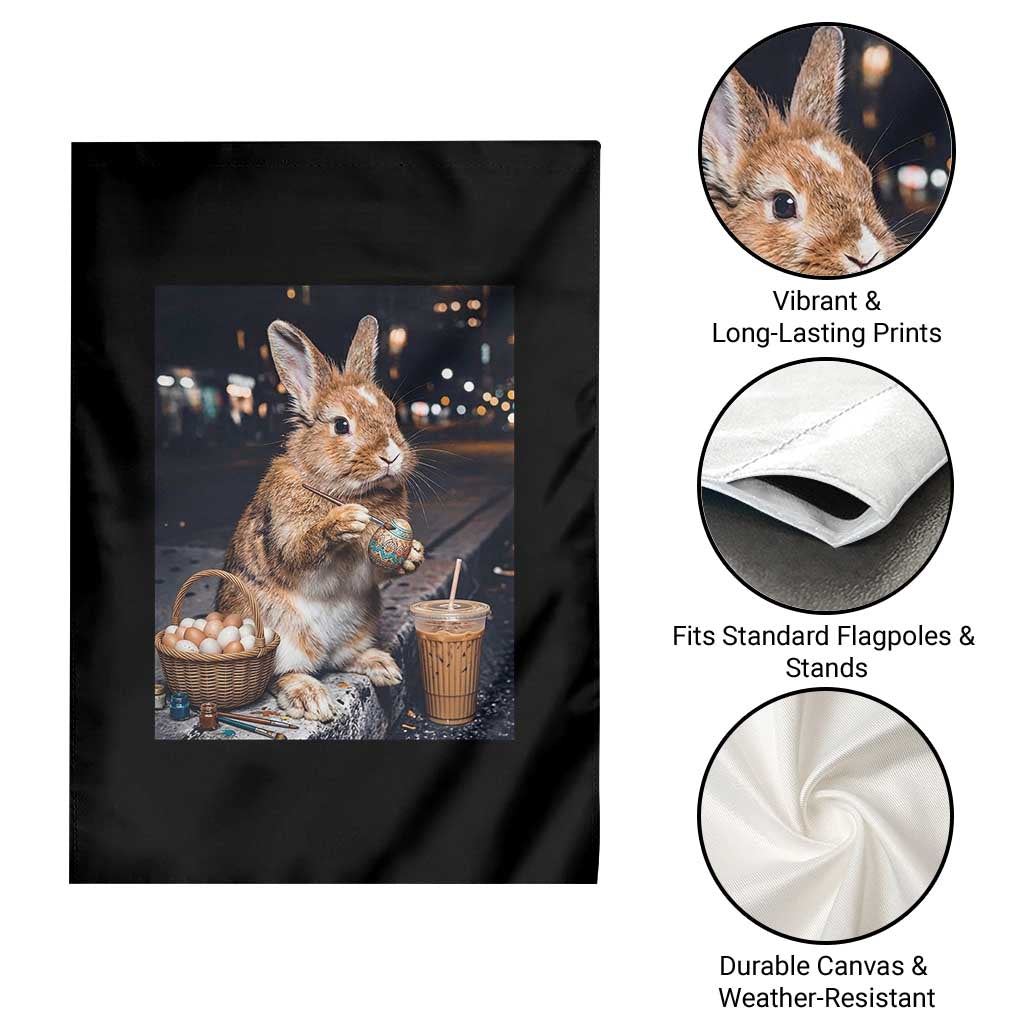 Easter Bunny Iced Coffee Garden Flag Funny Rabbit Egg Painting TS14 Print Your Wear
