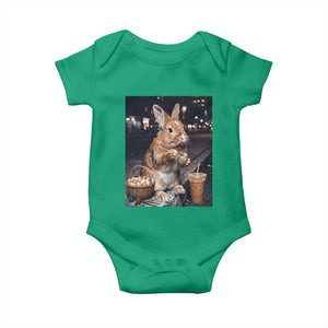 Easter Bunny Iced Coffee Baby Onesie Funny Rabbit Egg Painting TS14 Irish Green Print Your Wear