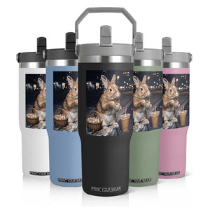 Easter Bunny Iced Coffee Flip Straw Tumbler Funny Rabbit Egg Painting TS14 Print Your Wear