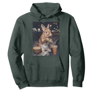 Easter Bunny Iced Coffee Hoodie Funny Rabbit Egg Painting TS14 Dark Forest Green Print Your Wear