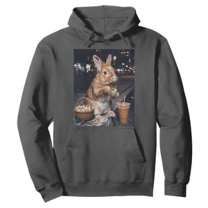 Easter Bunny Iced Coffee Hoodie Funny Rabbit Egg Painting TS14 Dark Heather Print Your Wear