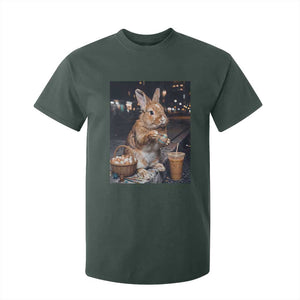 Easter Bunny Iced Coffee T Shirt For Kid Funny Rabbit Egg Painting TS14 Dark Forest Green Print Your Wear