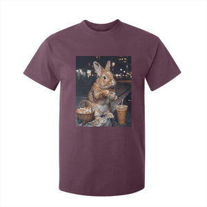 Easter Bunny Iced Coffee T Shirt For Kid Funny Rabbit Egg Painting TS14 Maroon Print Your Wear