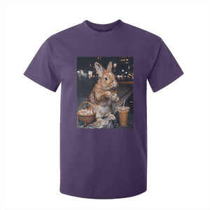 Easter Bunny Iced Coffee T Shirt For Kid Funny Rabbit Egg Painting TS14 Purple Print Your Wear