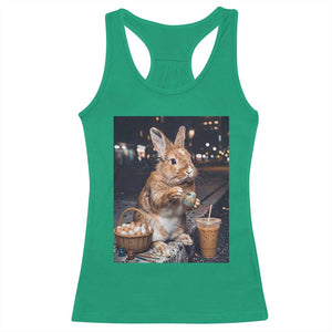 Easter Bunny Iced Coffee Racerback Tank Top Funny Rabbit Egg Painting TS14 Irish Green Print Your Wear