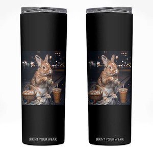Easter Bunny Iced Coffee Skinny Tumbler Funny Rabbit Egg Painting TS14 Black Print Your Wear
