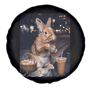 Easter Bunny Iced Coffee Spare Tire Cover Funny Rabbit Egg Painting TS14 Print Your Wear