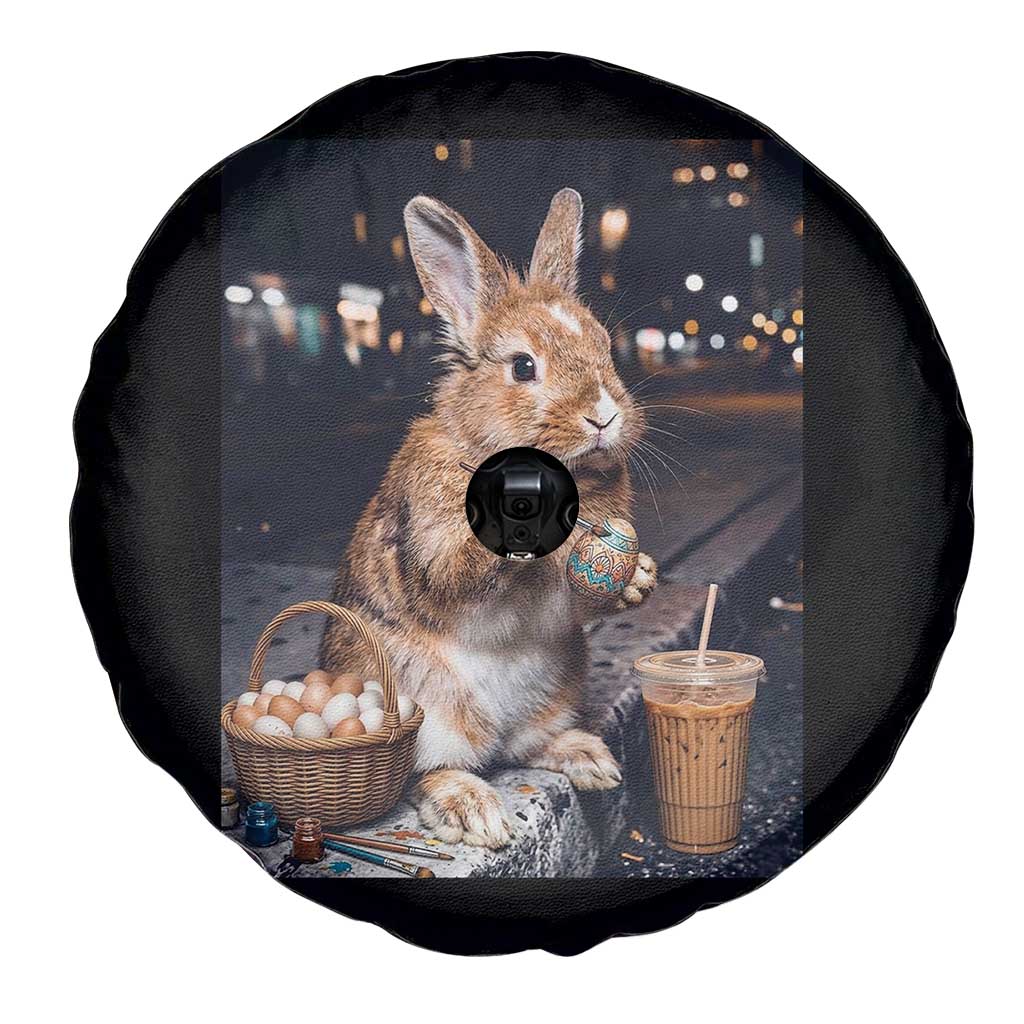 Easter Bunny Iced Coffee Spare Tire Cover Funny Rabbit Egg Painting TS14 Print Your Wear
