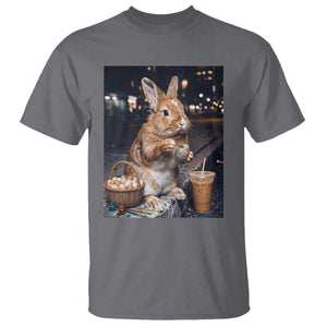 Easter Bunny Iced Coffee T Shirt Funny Rabbit Egg Painting TS14 Charcoal Print Your Wear