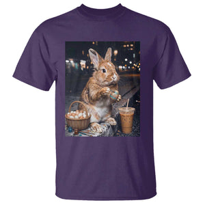 Easter Bunny Iced Coffee T Shirt Funny Rabbit Egg Painting TS14 Purple Print Your Wear