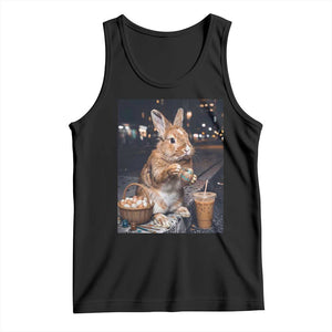 Easter Bunny Iced Coffee Tank Top Funny Rabbit Egg Painting TS14 Black Print Your Wear