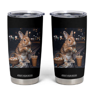 Easter Bunny Iced Coffee Tumbler Cup Funny Rabbit Egg Painting TS14 Black Print Your Wear