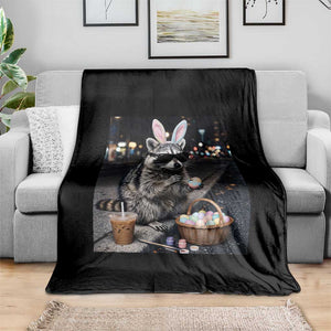 Easter Raccoon Iced Coffee Throw Blanket Funny Trash Panda Egg Painting TS14 Print Your Wear