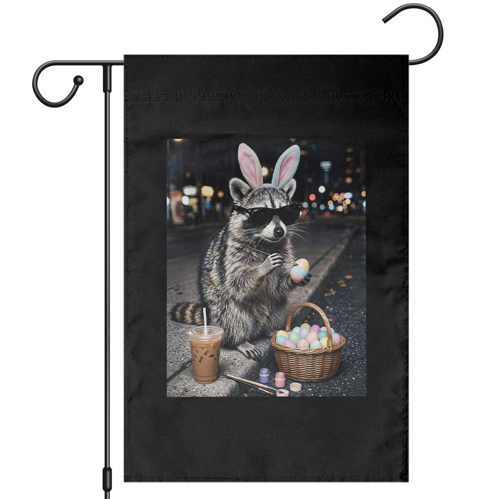 Easter Raccoon Iced Coffee Garden Flag Funny Trash Panda Egg Painting TS14 Black Print Your Wear