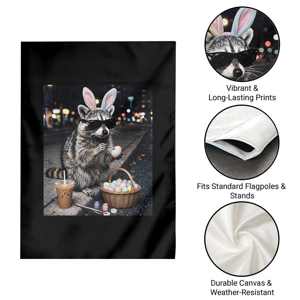 Easter Raccoon Iced Coffee Garden Flag Funny Trash Panda Egg Painting TS14 Print Your Wear