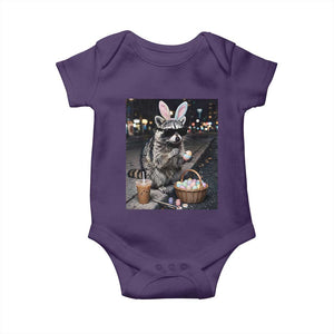 Easter Raccoon Iced Coffee Baby Onesie Funny Trash Panda Egg Painting TS14 Purple Print Your Wear