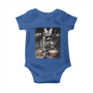 Easter Raccoon Iced Coffee Baby Onesie Funny Trash Panda Egg Painting TS14 Royal Blue Print Your Wear