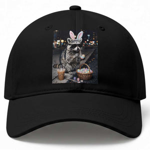Easter Raccoon Iced Coffee Baseball Cap Funny Trash Panda Egg Painting TS14 Print Your Wear