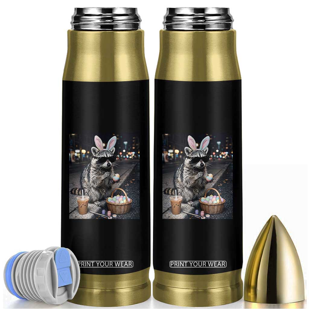 Easter Raccoon Iced Coffee Bullet Tumbler Funny Trash Panda Egg Painting TS14 Black Print Your Wear
