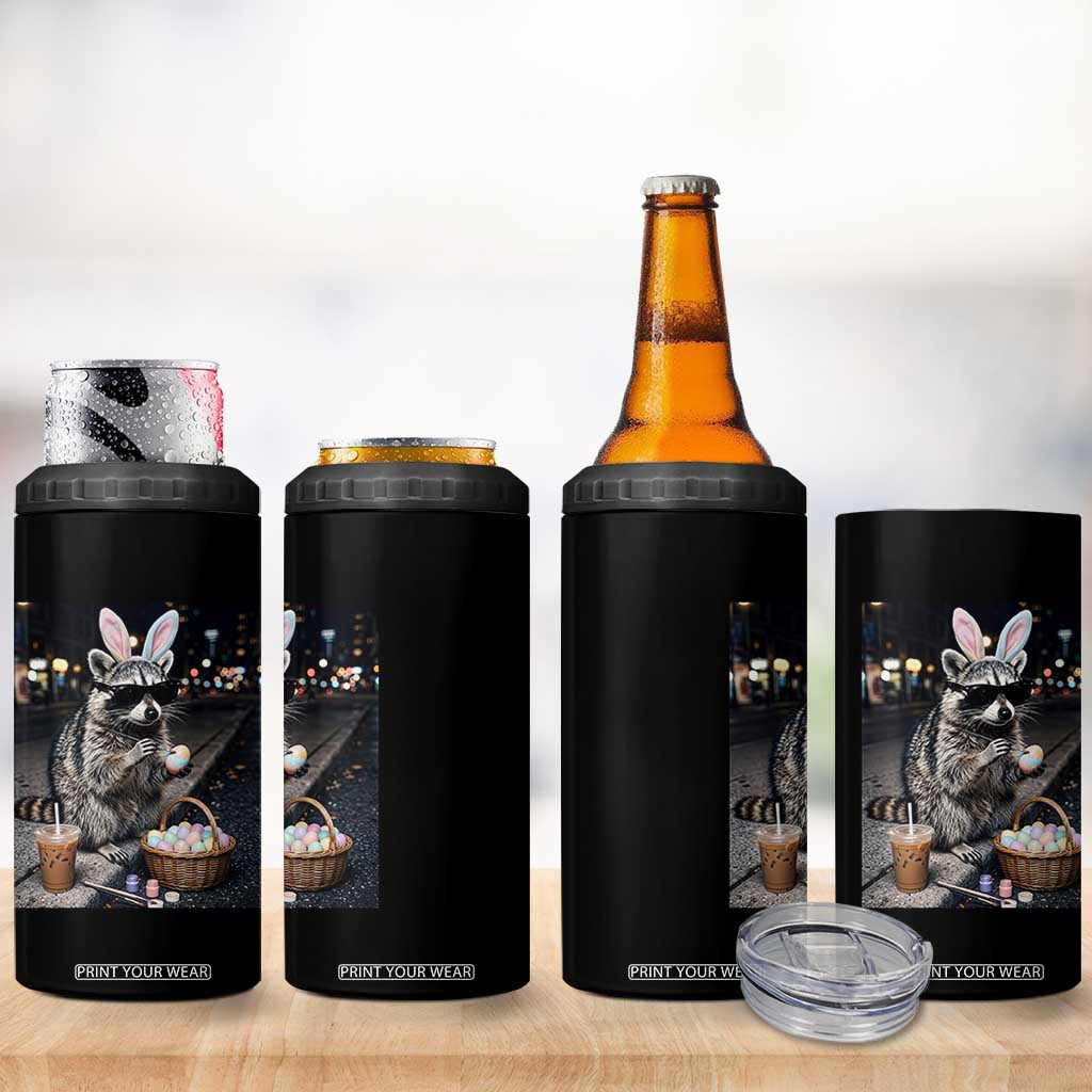 Easter Raccoon Iced Coffee 4 in 1 Can Cooler Tumbler Funny Trash Panda Egg Painting TS14 Print Your Wear